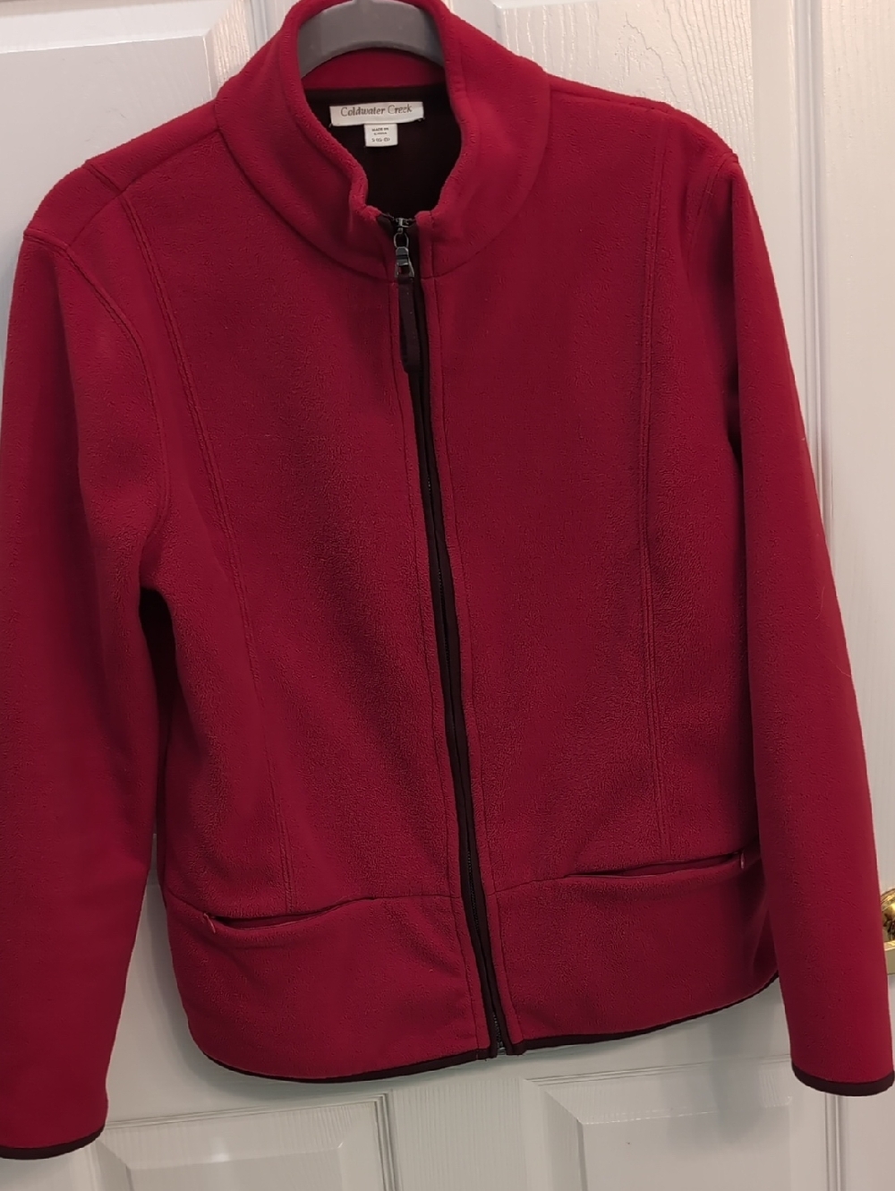 Coldwater Creek Women's' Deep Red Fleece Zip Jacket